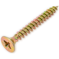 Универсальный саморез Квадра 6x50 желтый, потайная голова, цинк, кoр. 250 шт. 604050001251