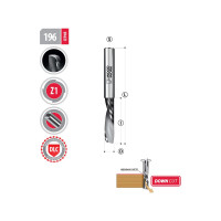 Фреза спиральная s=3 мм, d=3 мм, i=12 мм, l=40 мм, z=1 down cut WOODWORK 196.1240.03