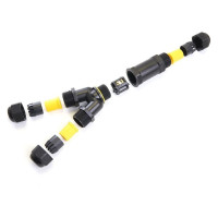 Соединитель-коннектор для проводов STEKKER ld529, 3-контактный, водонепроницаемый (клемма 3pin), черный 49187