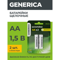 Батарейка GENERICA щелочная, alkaline, lr06/aa (2шт/блистер) ABT-LR06-ST-L02-G