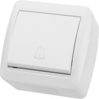 Звонок дверной (кнопка) открытой установки, белый IP44 TDM ELECTRIC 6А, серия "Селигер" SQ1818-0016