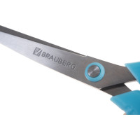 Ножницы BRAUBERG Extra 216 мм, асимметричные, ребристые резиновые вставки, бирюзово-фиолетовые 236453