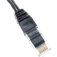 Шнур NIKOMAX, U/UTP 4 пары, Категория 5e, 7х0,205 мм, PVC, черный, 0,15м NMC-PC4UD55B-001-BK