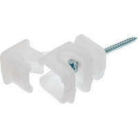 Держатель круглого проводника EZETEK 6-8мм прозрачный, высота 16мм, пластик с дюбелем 38мм 70058