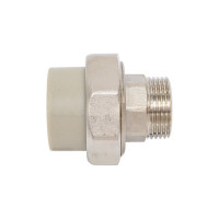 Комбинированная муфта VRT разъемная, наружная, 25х3/4", EVER plast, серый 515317