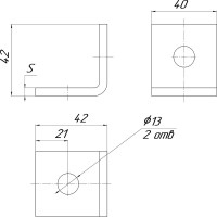 Угловая пластина УМС 90° 2 отв. PU-2