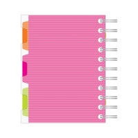 Бизнес-тетрадь Attache Selection 140л, клетка, А6, SPIRAL BOOK Розовый, евроспираль, обложка пластиковая, разделитель 84117 737345