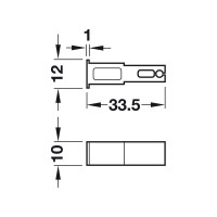 Серая дверная пробка Hafele Slido F-Line11 12A 404.74.003