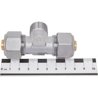 Тройник Giacomini Н, 16x2, 1/2, 16x2, латунь R568MX048