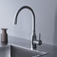 Кухонный смеситель Dorff Logic с гибким изливом, белый D3007633