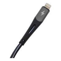 Дата-кабель More Choice Smart USB 2.4A для Lightning 8-pin нейлон 1м K41Si Silver Black