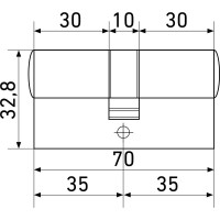 Цилиндровый механизм Стандарт MAX 70 (35x35), SN, 5 кл. перф., ключ/ключ 14789