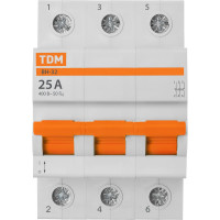 Выключатель нагрузки TDM ELECTRIC (мини-рубильник) ВН-32 3P 25A Home Use SQ0211-0123