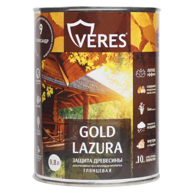 Пропитка Veres Gold Lazura №9 палисандр 0.9 л 1/6 42715