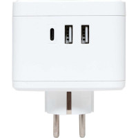 Тройник EKF "Куб" 2 гнезда 2USB 2,4А+Type C + Ночник UBA-CUB-T2-TC