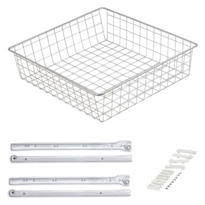 GTV Корзина выдвижная 60III (555x485x150), в модуль 600 мм, на роликовых направляющих, белая KO-SR150-60-10-K