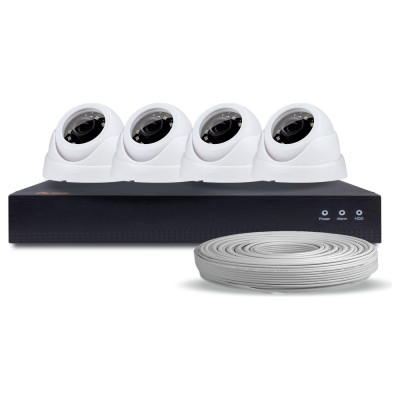 PS-link Комплект видеонаблюдения IP 2Мп KIT-A204IP-POE 4 камеры для помещения 2611