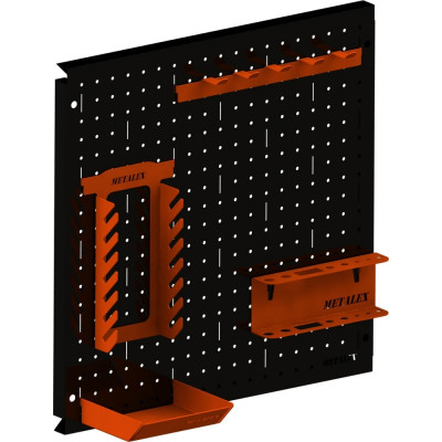ООО Металекс Металлическая перфопанель Metalex 900x900 чёрная (с комплектом аксессуаров) PRCHA9090
