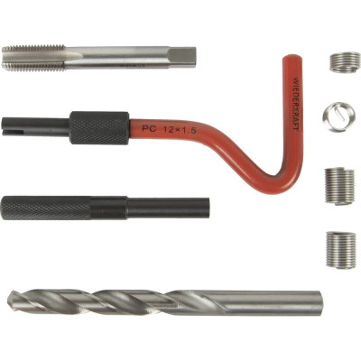 Набор для восстановления резьбы WIEDERKRAFT M12x1,5, 16 предметов WDK-ST1215