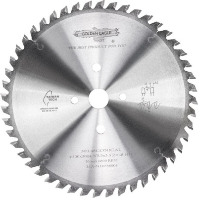 Golden Eagle Пила дисковая HW подрезная 300x30x4,3-5,5/3,5 z48 KO-WZ Schelling GE TL26036