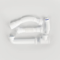 IDDIS Сифон для двойной мойки с выпуском 3 1/2 с переливом и отводом, kitchen line, , S21UPS0i84