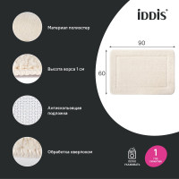 IDDIS Коврик для ванной комнаты, 90x60, микрофибра, светло-бежевый, , PSQL01Mi12