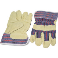 Комбинированные кожаные перчатки STAYER из спилка с тиснением 1131-XL