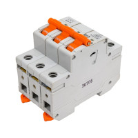 Автоматический выключатель СВЕТОЗАР 3-полюсный, 10 A, C, откл. сп. 10 кА, 400 В SV-49073-10-C