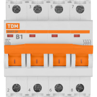 Автоматический выключатель TDM ELECTRIC ВА47-29 4Р 1А 4.5кА В SQ0206-0049