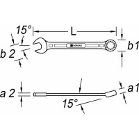 Комбинированный удлиненный ключ NORGAU 22 мм 060227022