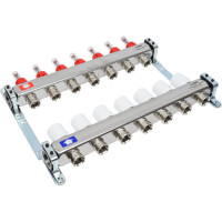 Коллекторная группа 1х3/4, 7 выходов, с расходомерами и термостатическими вентилями, нерж. сталь Uni-Fitt 450I4307