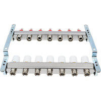 Коллекторная группа 1х3/4, 7 выходов, с расходомерами и термостатическими вентилями, нерж. сталь Uni-Fitt 450I4307