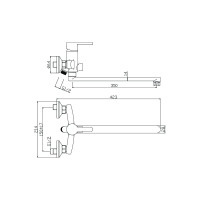 Смеситель OLIVE'S д/ванны с длинным изливом TORRES 17221TR