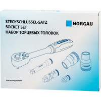 Набор торцевых 6-гранных головок 1/2" NORGAU 29 предметов с аксессуарами N1929-S836 063793029