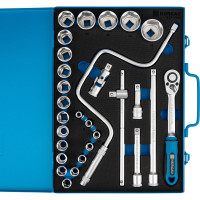 Набор торцевых 6-гранных головок 1/2" NORGAU 29 предметов с аксессуарами N1929-S836 063793029