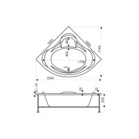 Ванна BAS Мега 1600х1600 каркас, комплект д/с В 00024