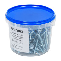 Саморезы ВИРТУОЗ 4,2х51 полусферическая головка с прессшайбой, цинк, сверло, 200 шт 550-23261