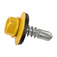 Кровельные саморезы ВИРТУОЗ 5,5х19 мм, RAL 1018, желтый, 25 шт. 2538