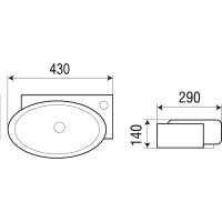 Подвесная раковина WeltWasser WW AISBACH 5011R 430х290х140 10000003875