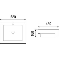 Врезная раковина WeltWasser WW DEILBACH 4012 520х430х160 10000003885