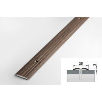 Порог прямой алюминиевый (25 мм; 0.9 м; декоративный; дуб мокко) Лука УТ000001732
