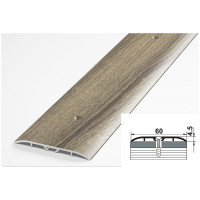 Порог прямой алюминиевый (60 мм; 0.9 м; декоративный; дуб английский) Лука УТ000026188