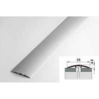 Порог прямой скрытый алюминиевый (35 мм; 0.9 м; анодированный; серебро) Лука 00000002134