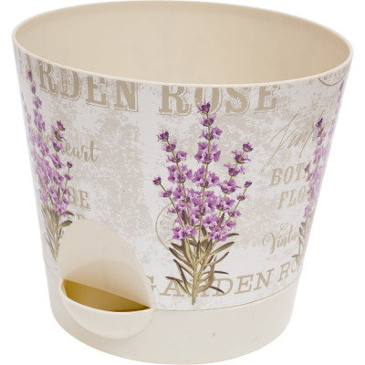 Кашпо с прикорневым поливом IDEA НИКА ДЕКО 120 мм, 0.8 л лаванда М 3076