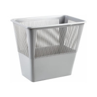Корзина для бумаг Стамм 12 л, прямоугольная, сетчатая, серая КР32