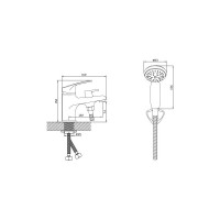Смеситель для умывальника Diadonna с душевой лейкой монолитный D80-114124