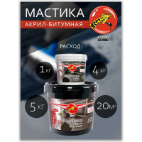 Акрил-битумная мастика Poli-R 5 кг 14496