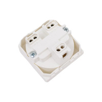 Электрическая розетка DKC без заземления, со шторками, белая, 2 модуля 1шт 76483B