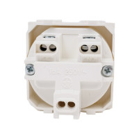 Электрическая розетка DKC без заземления, со шторками, белая, 2 модуля 1шт 76483B