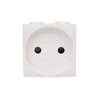 Электрическая розетка DKC без заземления, со шторками, белая, 2 модуля 1шт 76483B